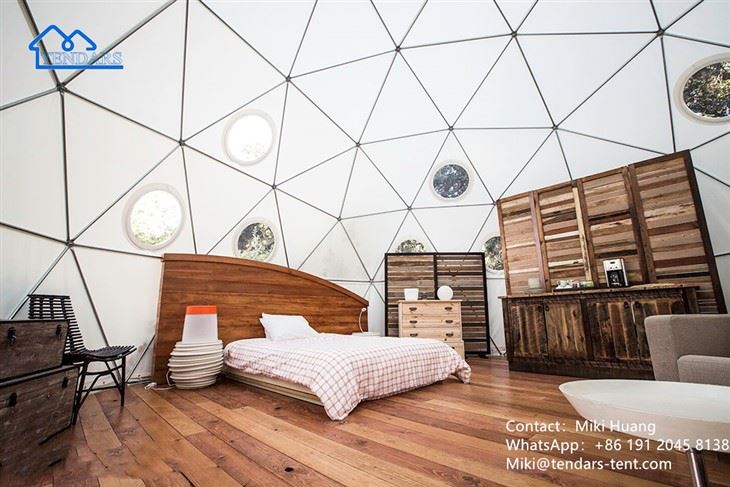 Hotel glamping con carpa tipo domo