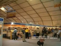 Membrana de PVC blanco opaco enorme curva tienda carpa para Feria Exposicion